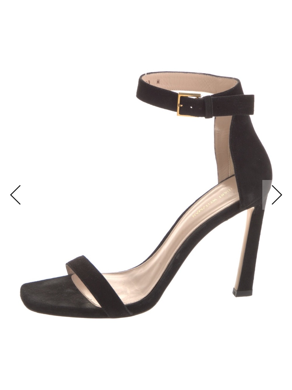 Stuart Weitzman Black Suede Ankle Strap Sandals-size 10- excellent condition